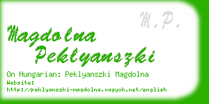 magdolna peklyanszki business card